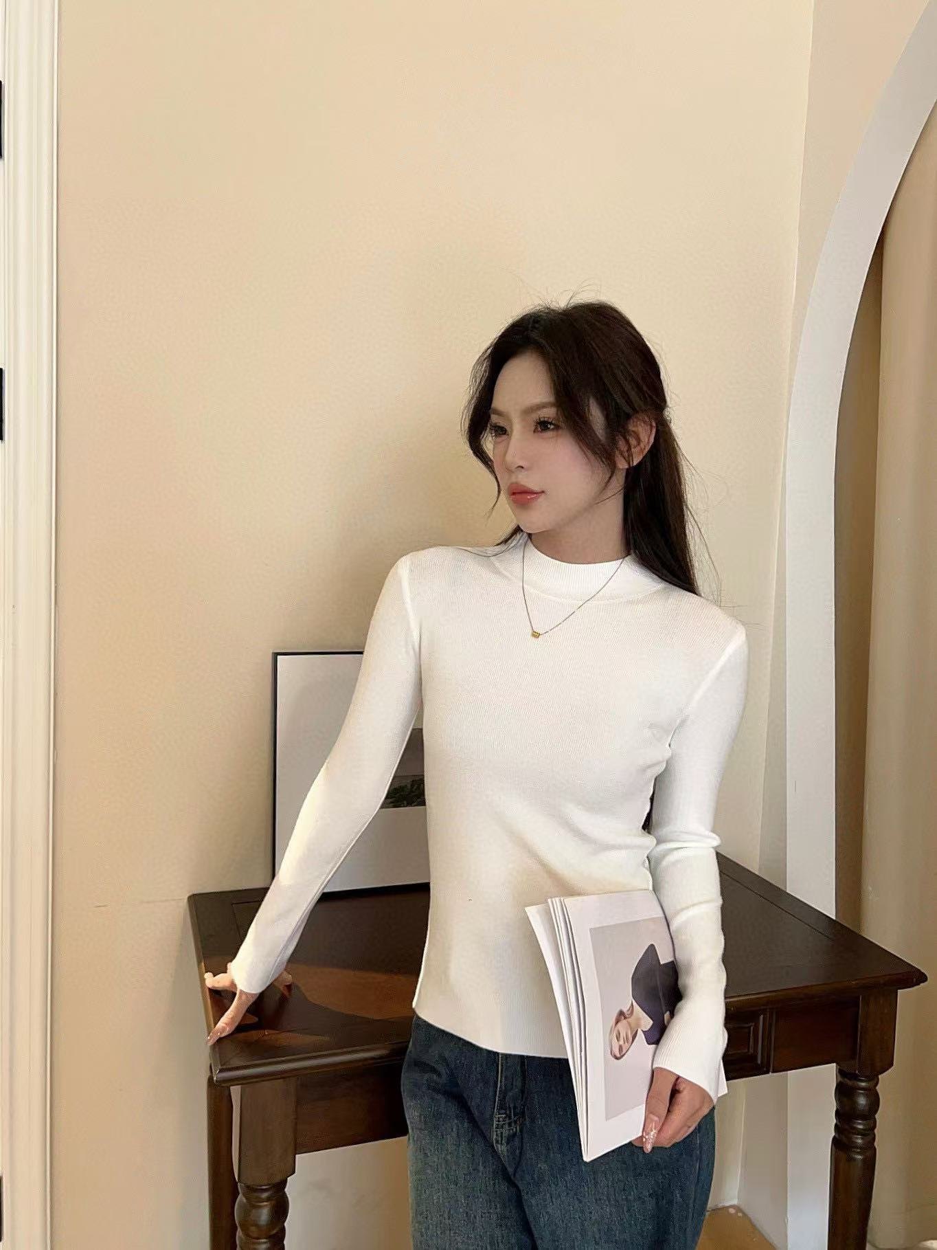 24HA710.11 - ÁO LEN NỮ CỔ CAO URBANE ROSY
