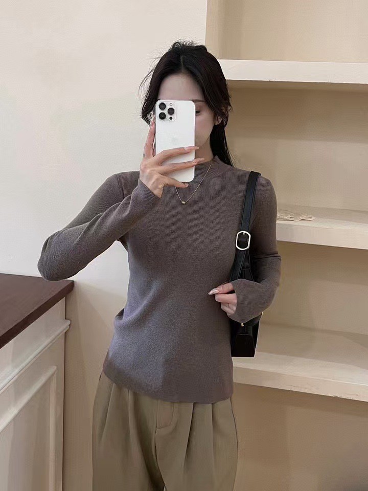 24HA710.11 - ÁO LEN NỮ CỔ CAO URBANE ROSY