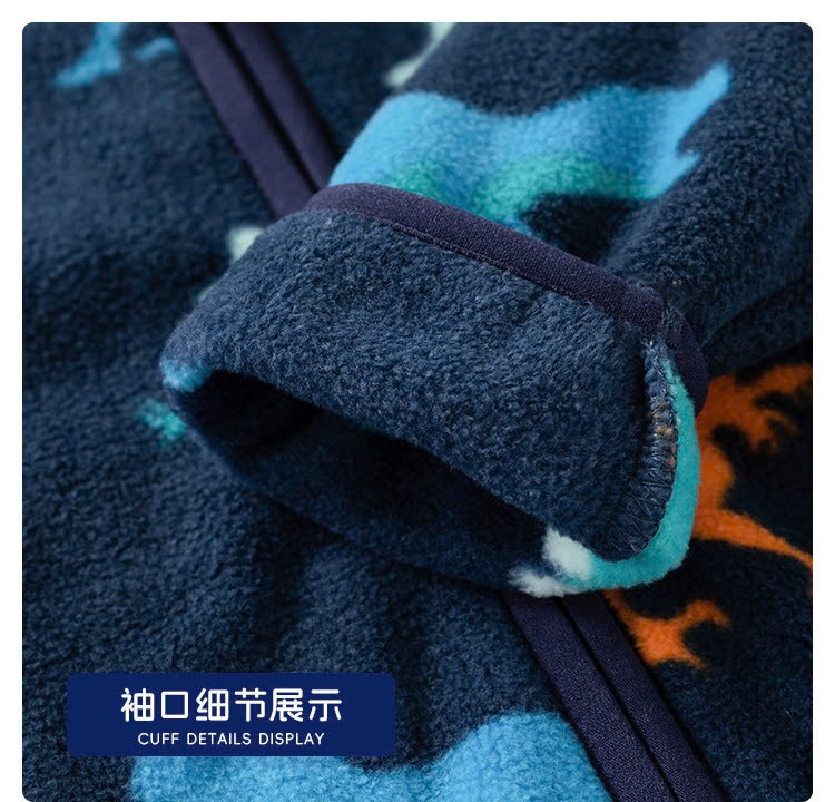 24HA810.02 - ÁO KHOÁC LÔNG CỪU KHỦNG LONG WELLKIDS BÉ TRAI