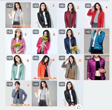 24HA1210.17 - ÁO PHAO NỮ SIÊU NHẸ