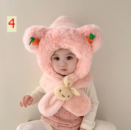 24HA1310.12 - MŨ LÔNG THỎ CÀ RỐT CHO BÉ