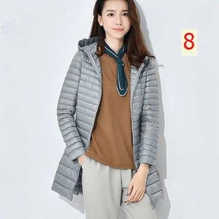 24HA1210.22 - ÁO PHAO LÔNG VŨ DÁNG DÀI CHO NỮ