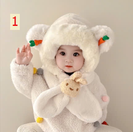 24HA1310.12 - MŨ LÔNG THỎ CÀ RỐT CHO BÉ