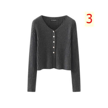 24HA1210.28 - ÁO LEN CÚC LACHAPPELE CỔ V