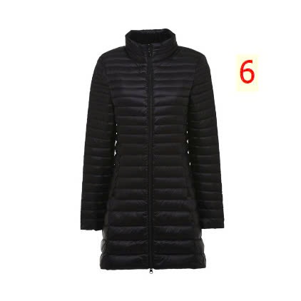 24HA1210.22A - ÁO PHAO LÔNG VŨ CỔ ĐỨNG DÁNG DÀI CHO NỮ