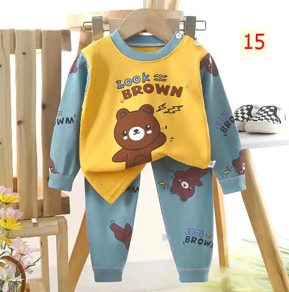 24HA1510.24 - SET 2 BỘ COTTON MẶC NHÀ CHO BÉ