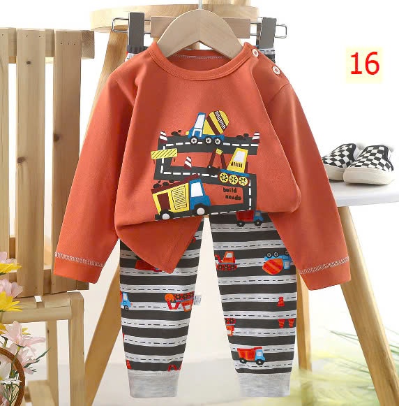 24HA1510.24 - SET 2 BỘ COTTON MẶC NHÀ CHO BÉ