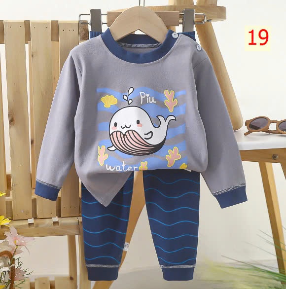 24HA1510.24 - SET 2 BỘ COTTON MẶC NHÀ CHO BÉ