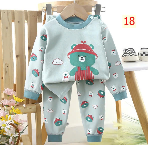 24HA1510.24 - SET 2 BỘ COTTON MẶC NHÀ CHO BÉ