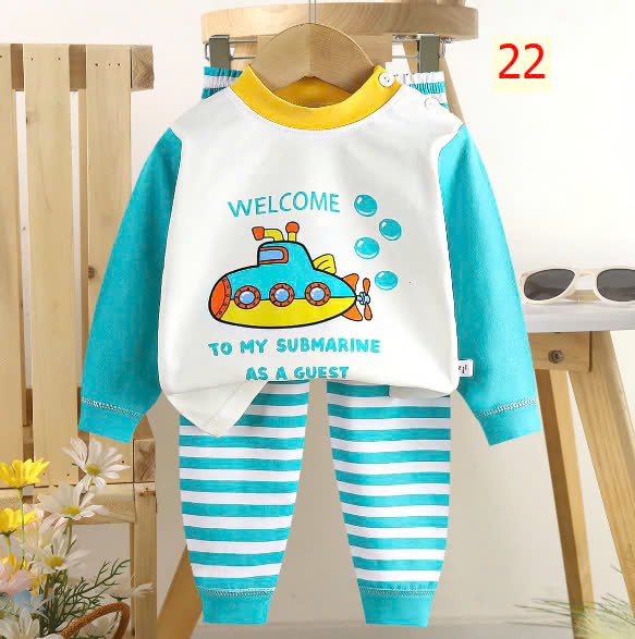 24HA1510.24 - SET 2 BỘ COTTON MẶC NHÀ CHO BÉ