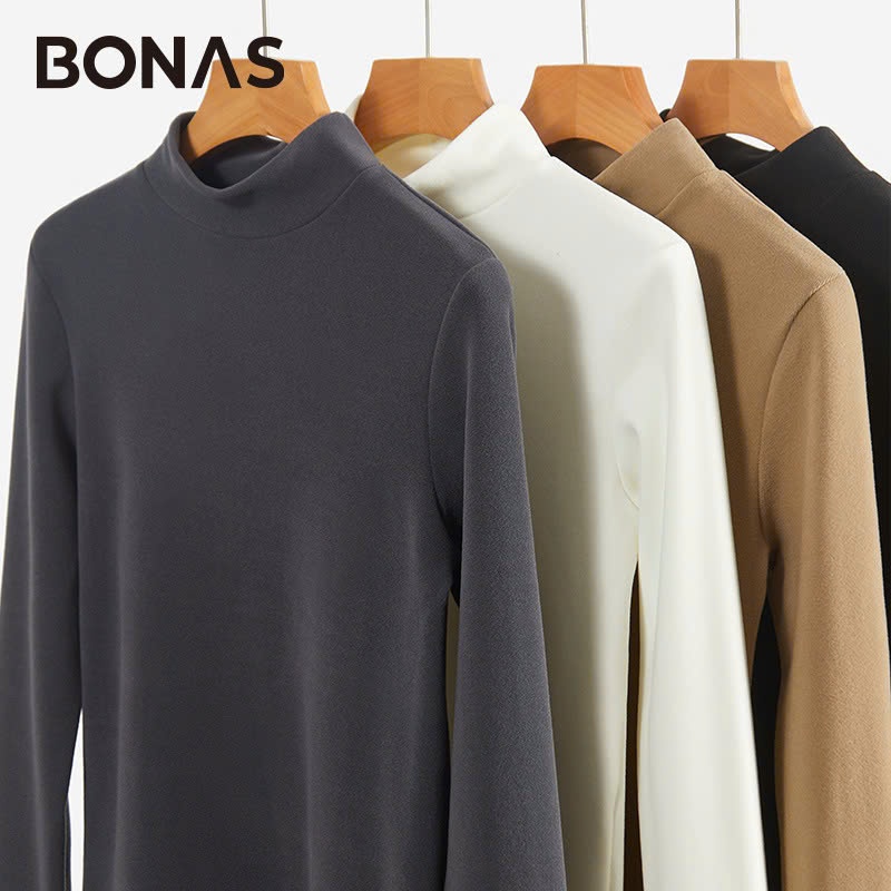 24HA1610.01 - ÁO GIỮ NHIỆT NỮ HÃNG BONAS CỔ CAO
