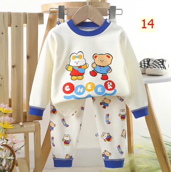 24HA1510.24 - SET 2 BỘ COTTON MẶC NHÀ CHO BÉ