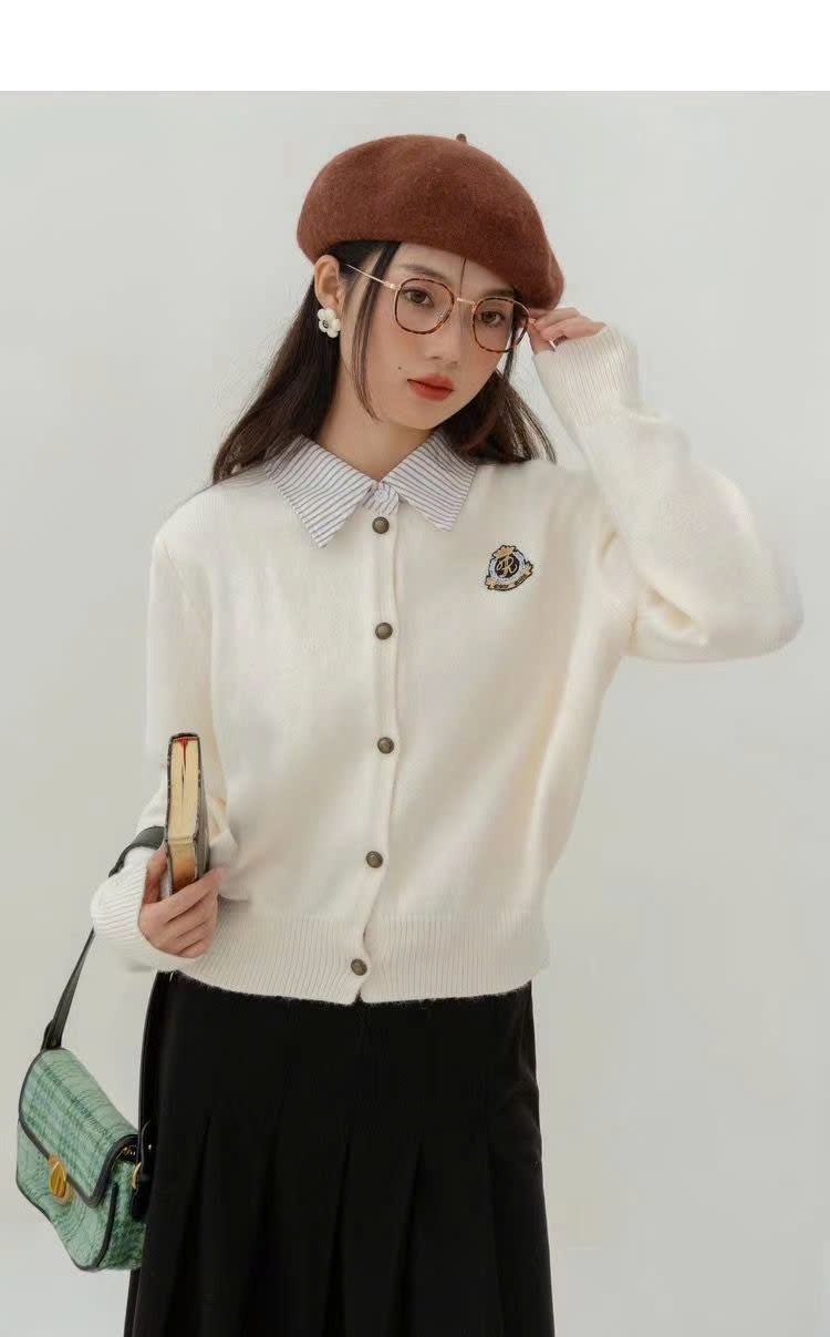 24HA1510.26 - ÁO LEN CỔ SƠ MI