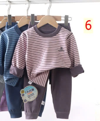 24HA1610.31 - BỘ NỈ KẺ THU ĐÔNG TRẺ EM