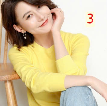 24HA1710.23 - ÁO LEN TRƠN NỮ CỔ TRÒN
