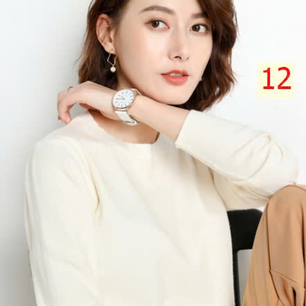 24HA1710.23 - ÁO LEN TRƠN NỮ CỔ TRÒN