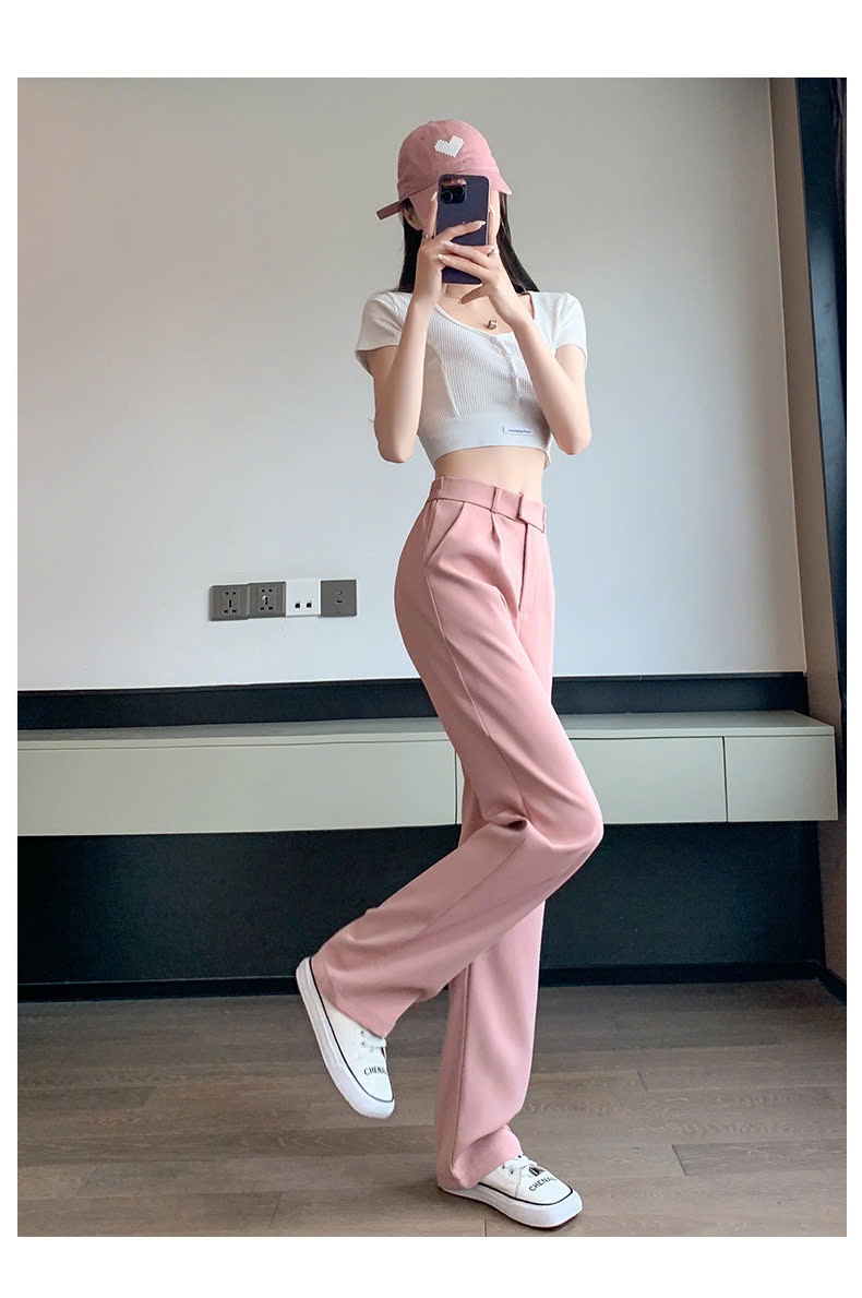 24HA1610.13 - QUẦN VẢI ỐNG XUÔNG NỮ