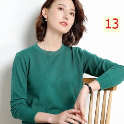 24HA1710.23 - ÁO LEN TRƠN NỮ CỔ TRÒN
