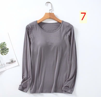 24HA1710.13- ÁO MODAL DÀI TAY KÈM ĐỆM NGỰC NỮ
