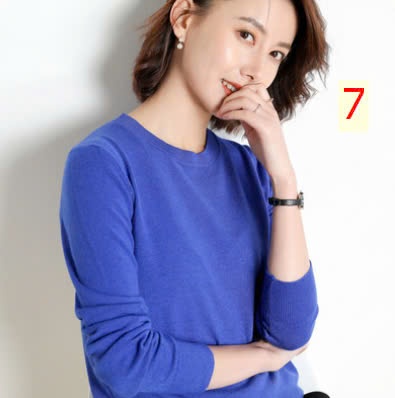 24HA1710.23 - ÁO LEN TRƠN NỮ CỔ TRÒN