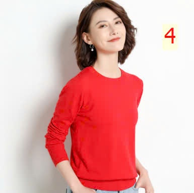24HA1710.23 - ÁO LEN TRƠN NỮ CỔ TRÒN