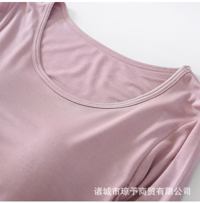 24HA1710.13- ÁO MODAL DÀI TAY KÈM ĐỆM NGỰC NỮ