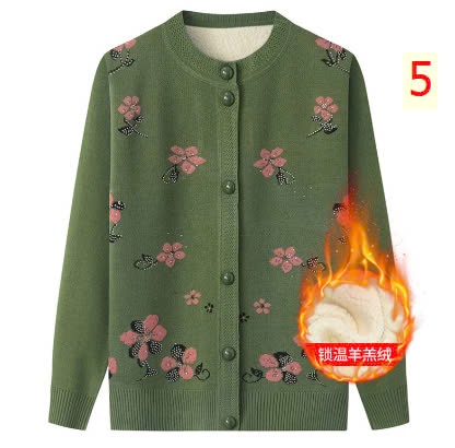 24HA1810.02A - ÁO LEN CARDIGAN HOA LÓT LÔNG CHO MẸ