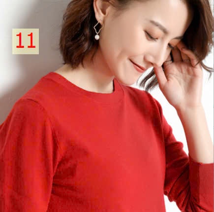 24HA1710.23 - ÁO LEN TRƠN NỮ CỔ TRÒN