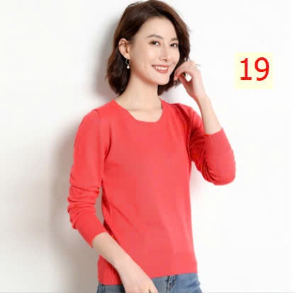 24HA1710.23 - ÁO LEN TRƠN NỮ CỔ TRÒN