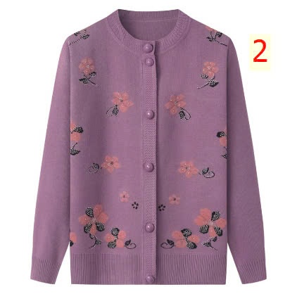 24HA1810.02 - ÁO LEN CARDIGAN HOA CHO MẸ