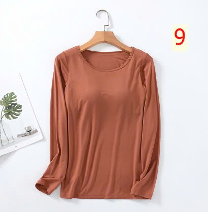 24HA1710.13- ÁO MODAL DÀI TAY KÈM ĐỆM NGỰC NỮ