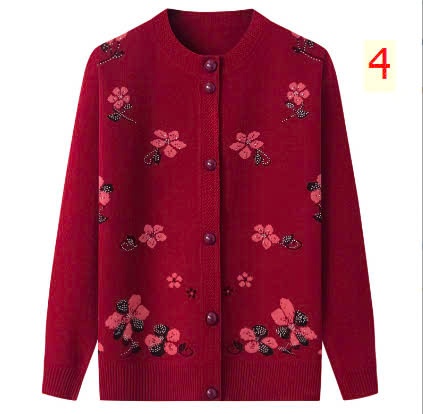 24HA1810.02 - ÁO LEN CARDIGAN HOA CHO MẸ