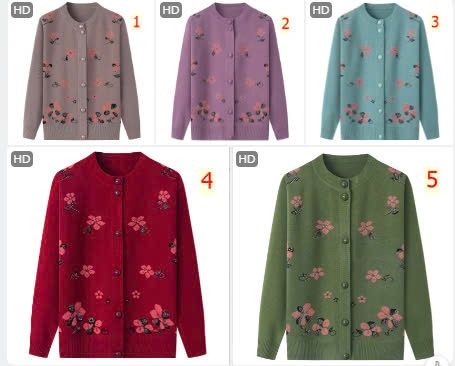24HA1810.02 - ÁO LEN CARDIGAN HOA CHO MẸ