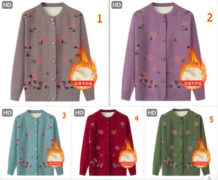 24HA1810.02A - ÁO LEN CARDIGAN HOA LÓT LÔNG CHO MẸ