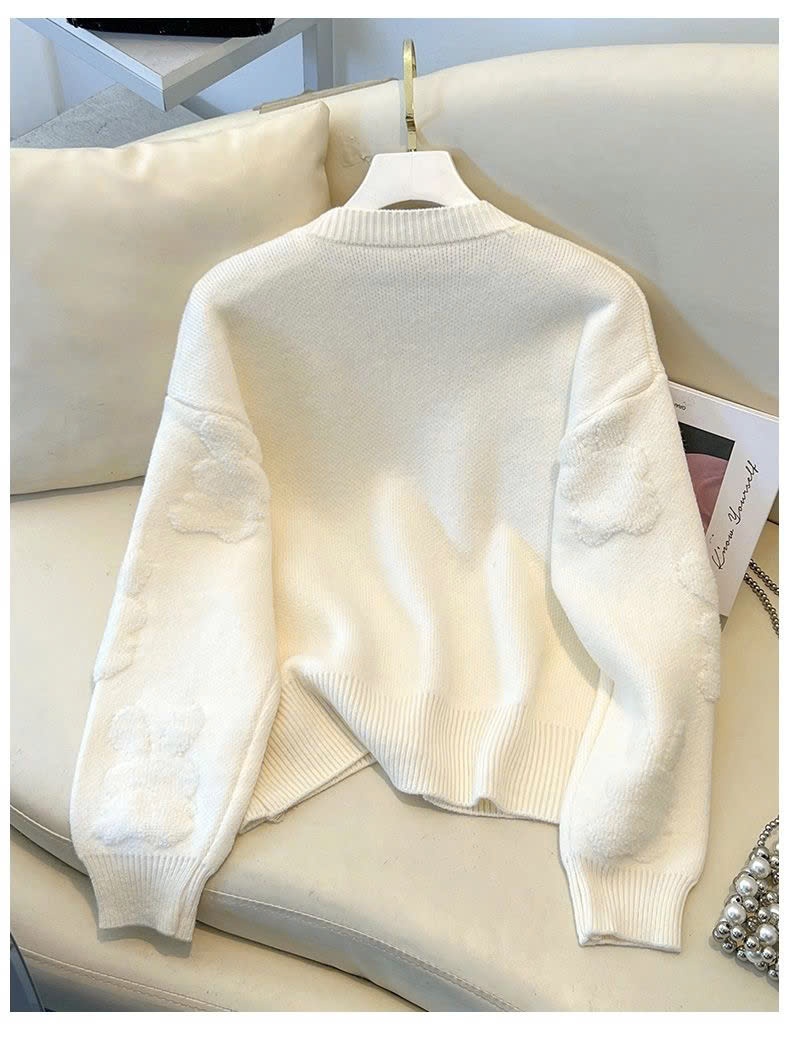 24HA1910.05 - ÁO LEN CARDIGAN NƠ NỮ