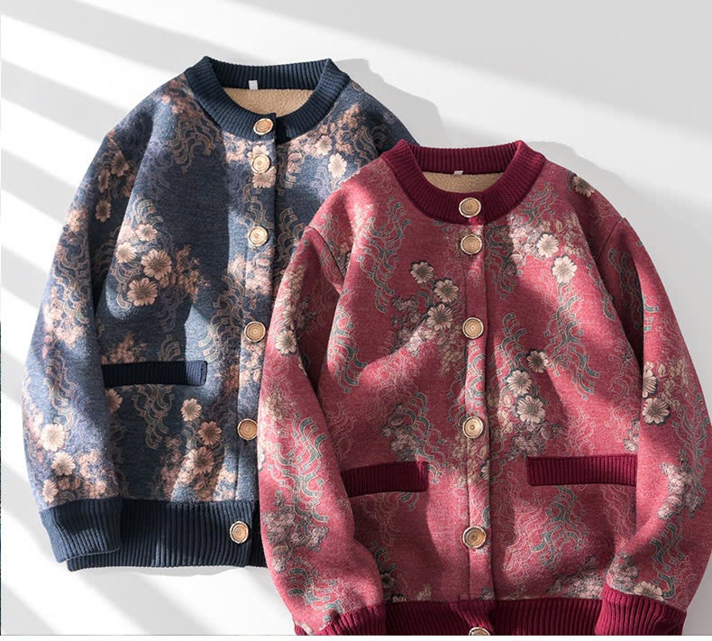 24HA1910.10 - ÁO KHOÁC CARDIGAN LÓT LÔNG TẶNG MẸ