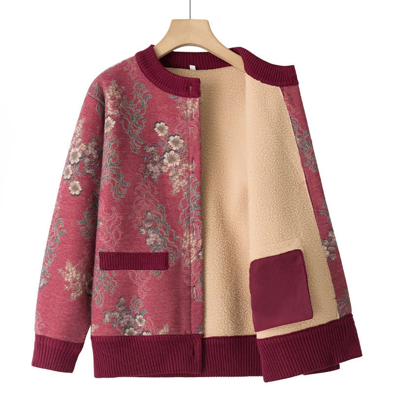 24HA1910.10 - ÁO KHOÁC CARDIGAN LÓT LÔNG TẶNG MẸ