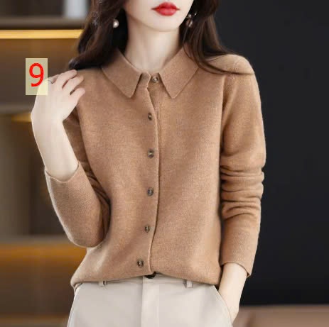 24HA2110.07 - ÁO LEN DỆT KIM CỔ POLO NỮ