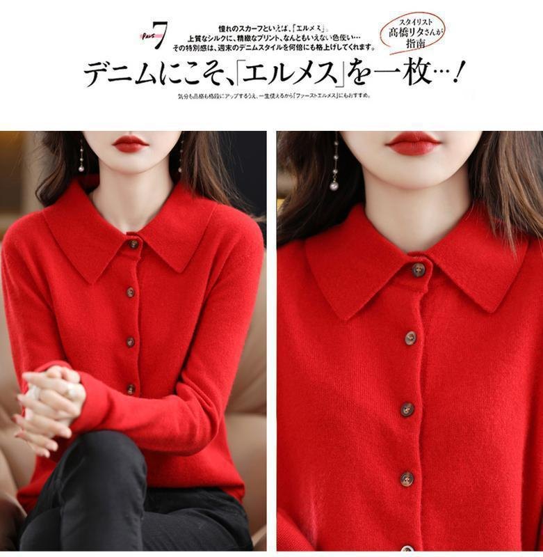 24HA2110.07 - ÁO LEN DỆT KIM CỔ POLO NỮ