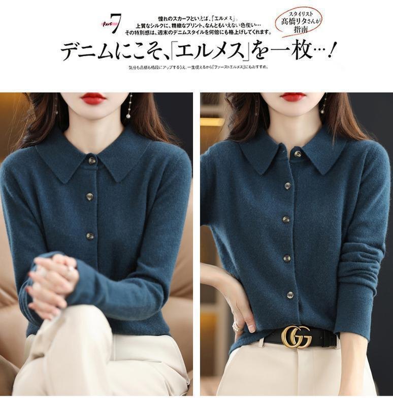 24HA2110.07 - ÁO LEN DỆT KIM CỔ POLO NỮ