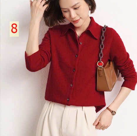 24HA2110.07 - ÁO LEN DỆT KIM CỔ POLO NỮ
