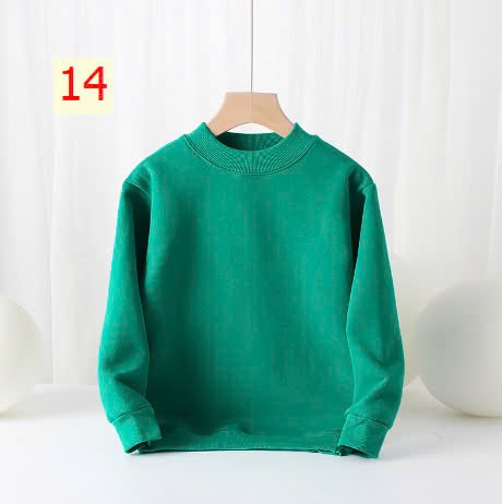 24HA2210.15 - ÁO NỈ TRƠN MÀU AKL LÓT LÔNG CHO BÉ
