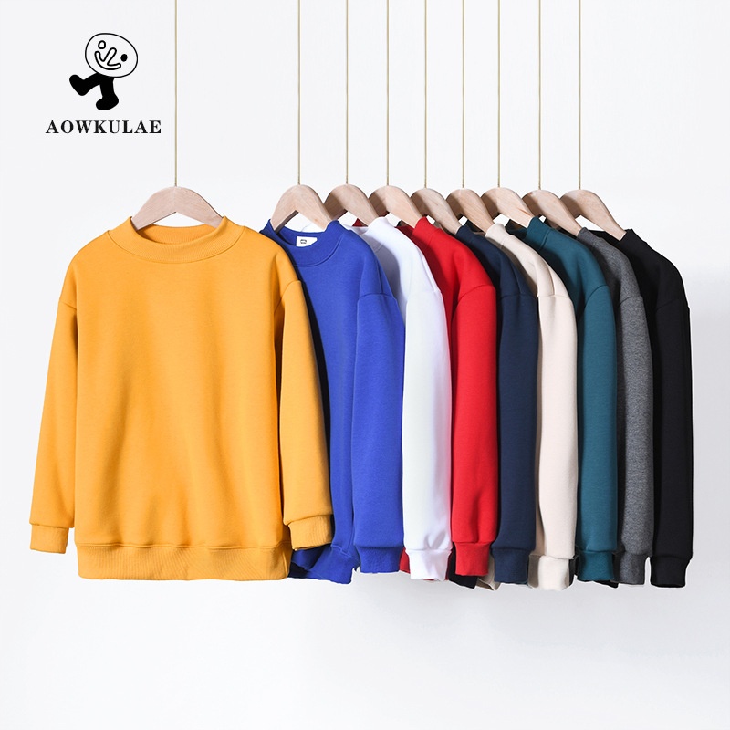 24HA2210.15 - ÁO NỈ TRƠN MÀU AKL LÓT LÔNG CHO BÉ