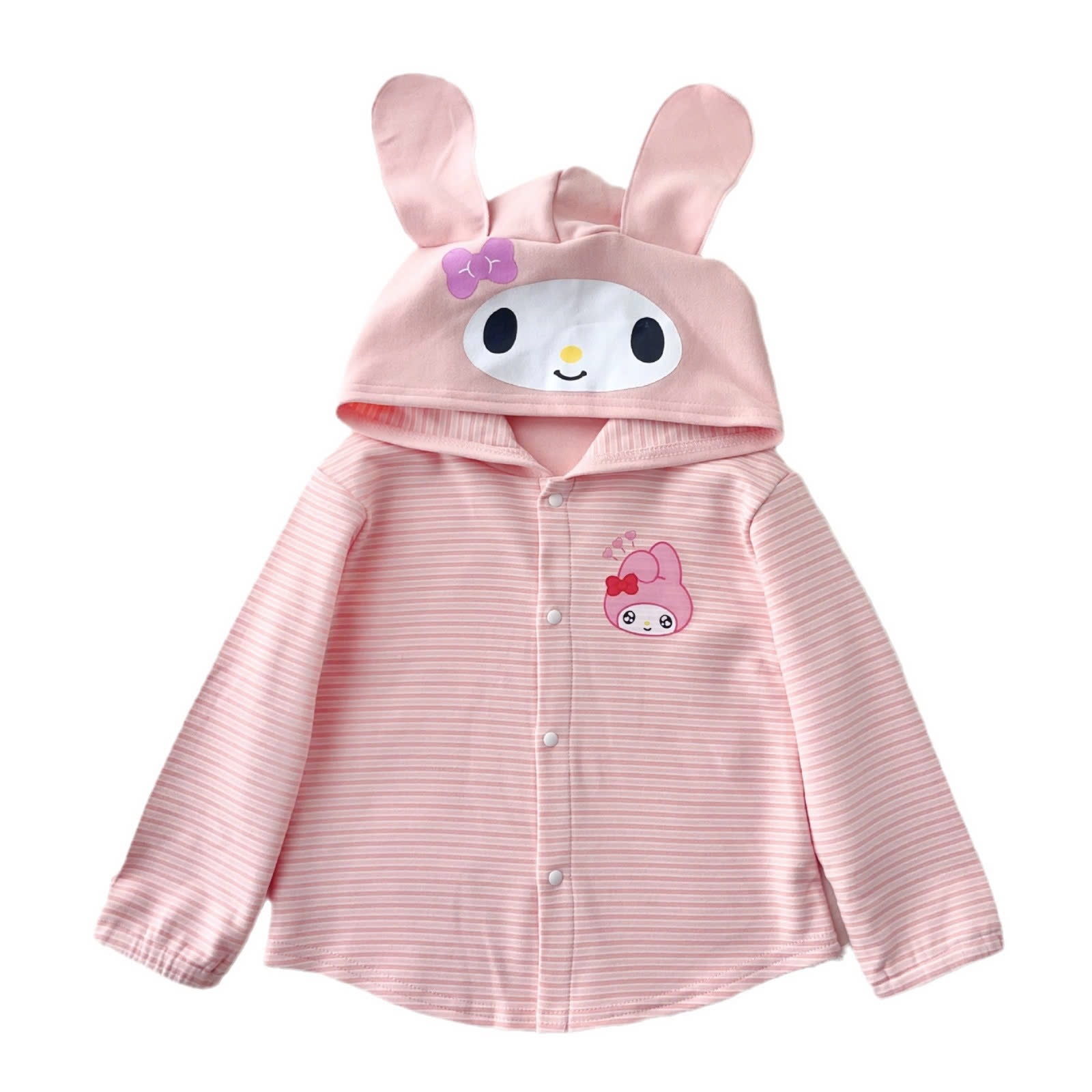 24HA2310.24 - ÁO CARDIGAN KẺ CÓ MŨ HOẠT HÌNH CHO BÉ