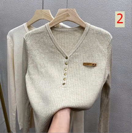 24HA2310.10 - ÁO THU DÀI TAY CỔ V