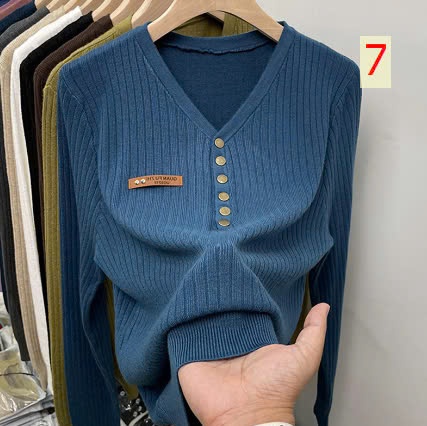 24HA2310.10 - ÁO THU DÀI TAY CỔ V