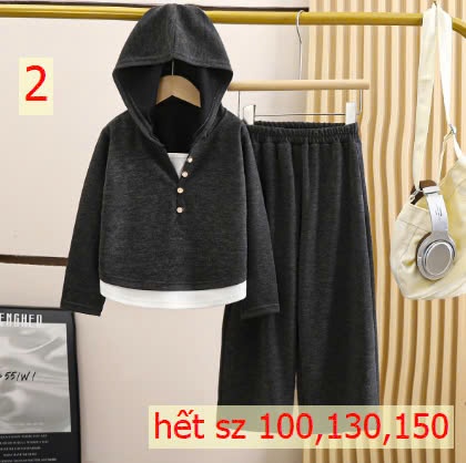 24HA2410.11 - SET THUN GIẢ 2 LỚP PHỐI QUẦN ỐNG RỘNG