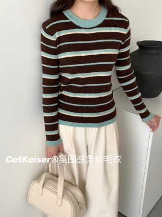 24HA2410.16 - ÁO LEN KẺ HÃNG CATKAISER