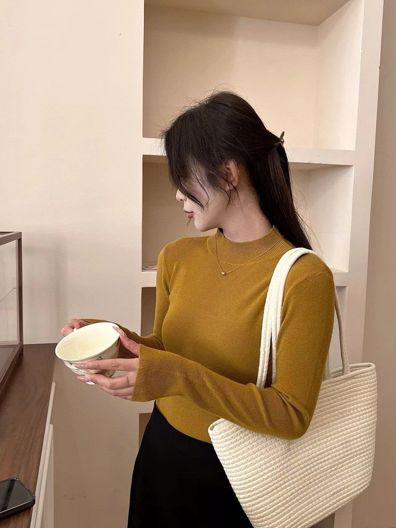24HA2710.08 - ÁO LEN CỔ 3 PHÂN URBANE ROSY