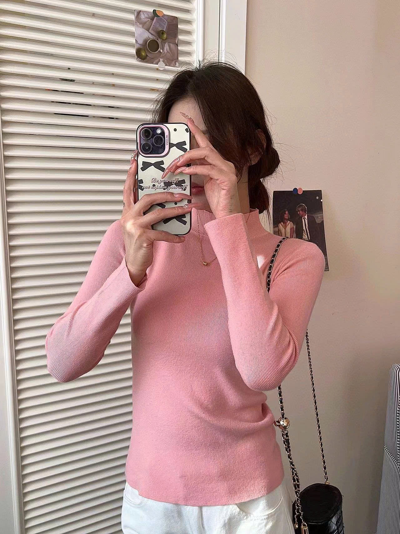 24HA2710.08 - ÁO LEN CỔ 3 PHÂN URBANE ROSY